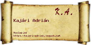 Kajári Adrián névjegykártya